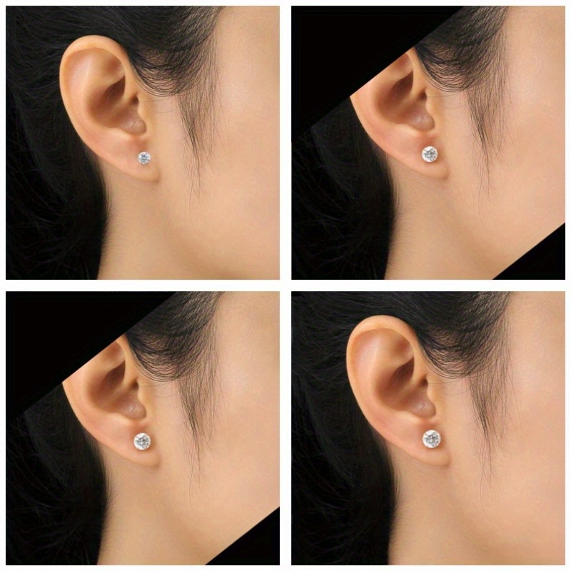 Unisex Sparkling Moissanite Stud Earrings, Classic Gift
